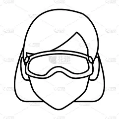 冬季谷歌脸的女人