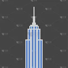 高层摩天楼建筑简约轮廓风格。