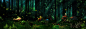 唯美绿色童话森林海报背景B-背景｜背景素材