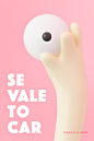 3D ILLUSTRATION  c4d Mama hand eyes publication