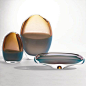 Global Views 6.60383 Large Pistachio Amber Oval Vase | Bellacor