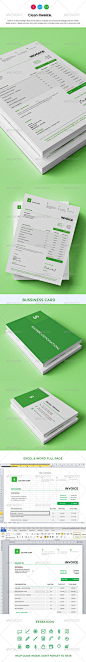 Clean Invoice 票据收据模板公司形象设计素材源文件-淘宝网