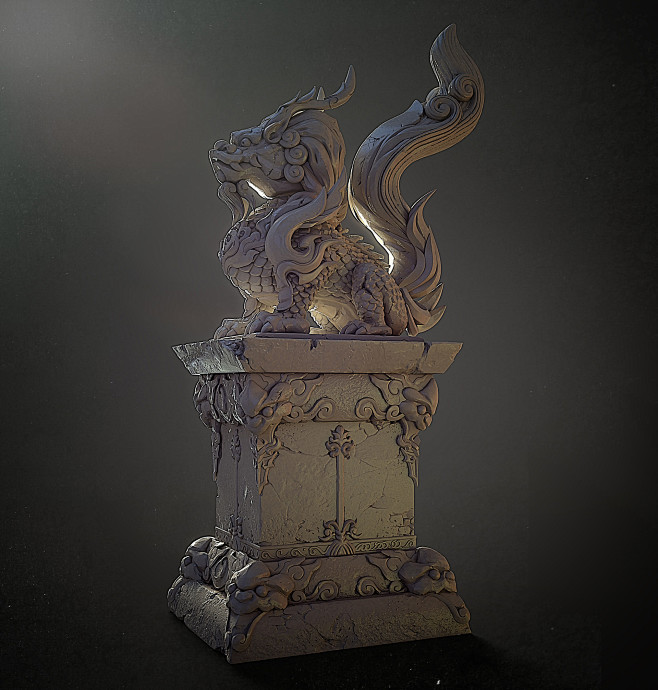 Kirin stone statue, ...