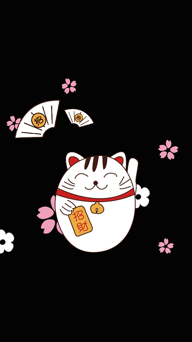 桃花招财猫黑