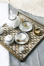Crazy about that tray! And loving gold cutlery.: 
