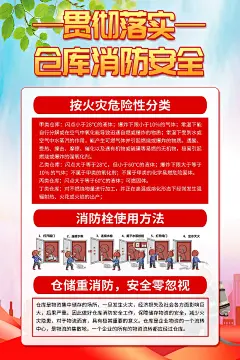 大气仓储仓库物流消防安全生产海报2