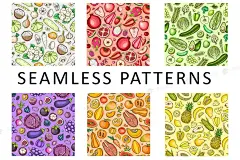 手绘健康食品蔬菜水果插画矢量图形eps免扣元素-向日葵资源站