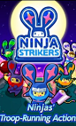 [忍者先锋 LINE Ninja Strikers]LINE 新出品的动作跑酷游戏，你的目标就是跑的更远,游戏还可以救援捕获的哥们，让他们来帮助你的战斗!