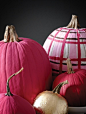 Pink painted pumpkins, plaid pumpkins. Very glamorous, no?