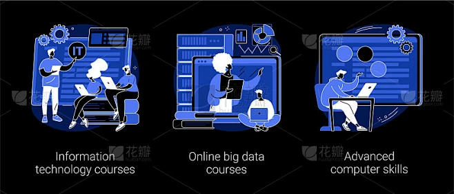 IT专家培训抽象概念矢量插图。素材-花瓣网