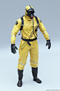 受全球疫情影响，Michael Weisheim Beresin发布了一组相关题材作品《Hazmat Men》，一位身着防护服的男人，材质与渲染的处理都相当真实出色。