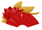 中国传统古典扇子中式折扇PNG免抠元素扇面图案元素平面装饰素材