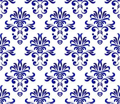 蓝色青花瓷陶瓷花纹纹理背景壁纸包装纸高清图片AI矢量素材 (89)