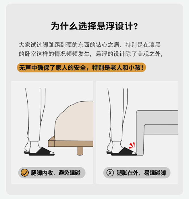 芷米极简皮床双人床悬浮床现代简约轻奢主卧...