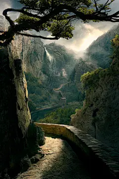 @视觉志：深山藏古寺，Deviantart - 想去 - 发现啦！
唯美风景图片：http://weimeitu.cc/fengjing