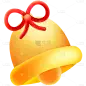圣诞节平安夜气笔伪3D铃铛元素