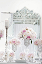pink rose centerpieces（放个首饰盒子）