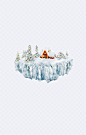 冰山雪山|冰山,雪山,圣诞树,卡通房子,节日素材,设计元素