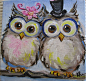 猫头鹰的婚礼动物帆布油画作品欣赏