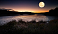 landscape, nature, evening, river, shrubs, wildflowers, hills, Moon, moonlight | 1600x950 Wallpaper - wallhaven.cc