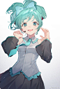 上课的一些示范，终于还是画了玉桂狗miku