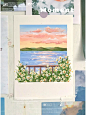 油画棒作品| 画一个夏天•海边雏菊