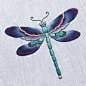 蜻蜓，动物植物刺绣