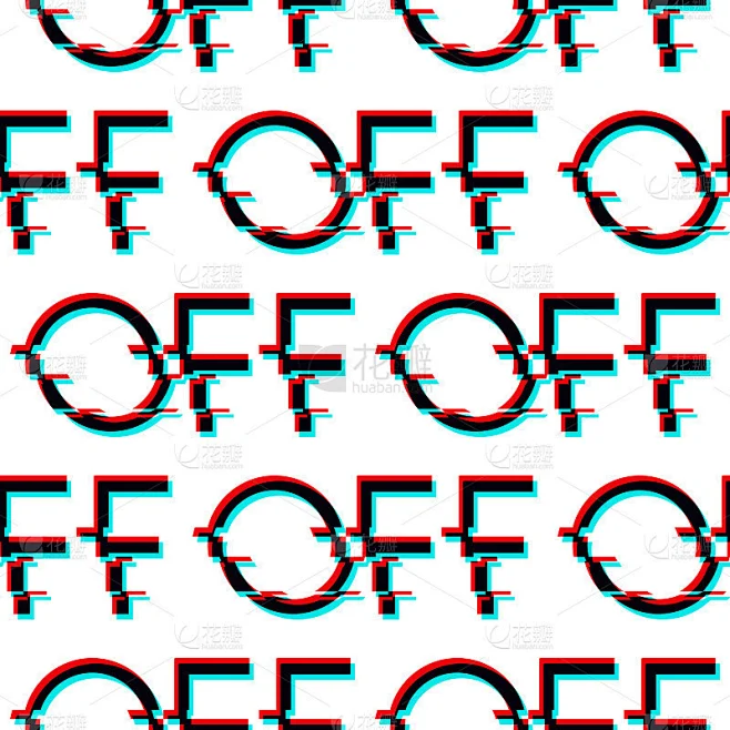 Vector seamless pattern with symbol of word OFF in素材-花瓣网