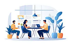 人才招聘会面企业文化扁平风插画