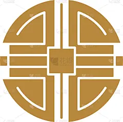 中国圆形框架和轮廓元素。东方装饰。