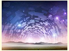 几何唯美创意天空都市科幻未来空间PSD海报科技大数据UI设计素材-淘宝网