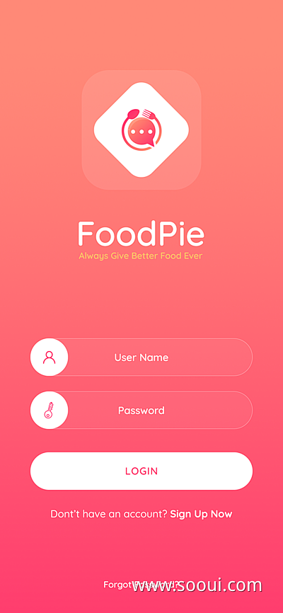 登录食品应用页面UI设计作品APP设计a...