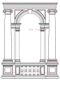 手绘线描欧式楼梯家具建筑罗马柱相框路灯水晶灯吊灯矢量素材59号-淘宝网全球站