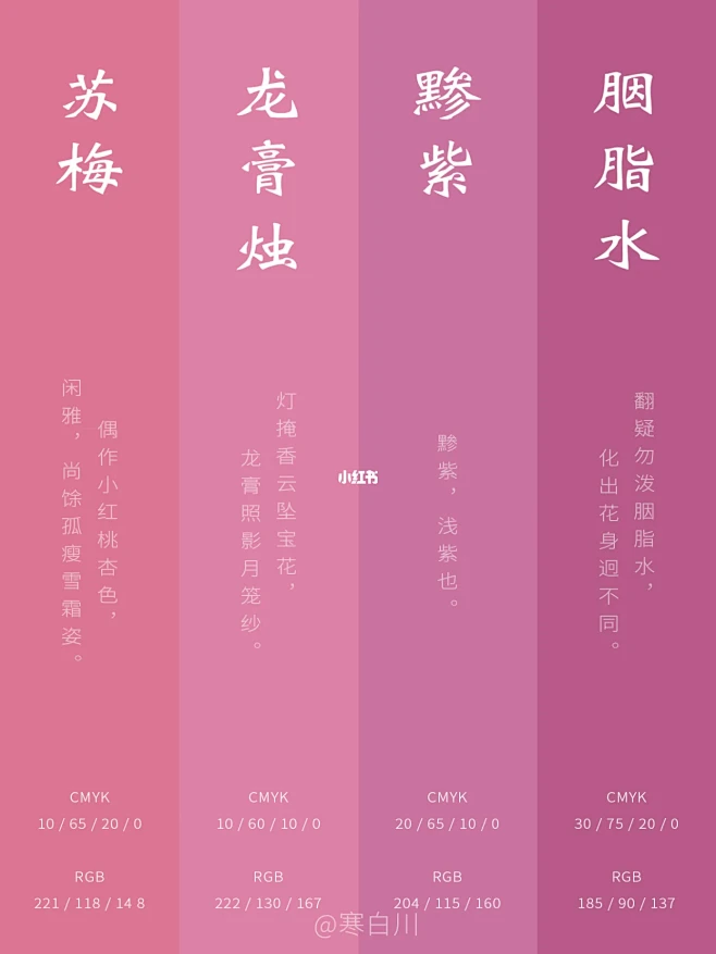 ✨中国传统色｜粉色系｜色卡分享｜配色灵感...