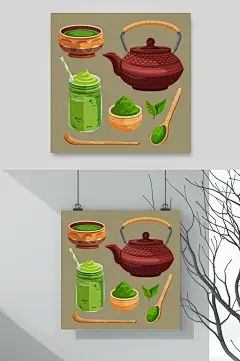 简约素雅高端时尚美食插画矢量素材-众图网