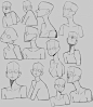 This may contain: some sketches of people with different facial expressions