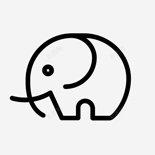 大象动物图标 创意素材