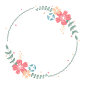 花瓣素材_卡通水彩花卉花环边框元素3_101125382