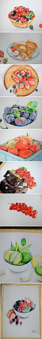 好逼真的一组美食插画 …（作者：Sly）