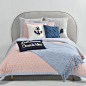 粉红海军套件 样板房床品 家居软装床上用品三件套