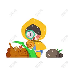 春游观察员卡通春天元素探索主题PNG素材