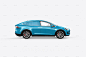 特斯拉汽车多角度场景展示样机贴图PSD模版 Tesla Model X Electric Car Mockup :  