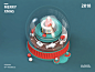 Merry Xmas 2018 design xmas christmas ball christmas crystal ball illustration 3d c4d