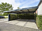 Steeldeck carport with flat roof