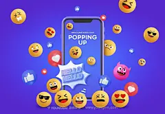 20款创意时尚卡通emoji表情包主视觉海报设计ps分层素材源文件下载_颜格视觉