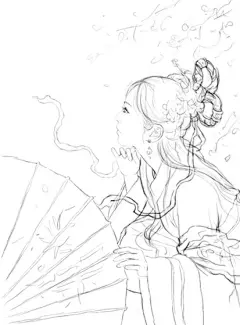 【青梅煮酒】【古风】古风手绘草稿图_手绘古装女子吧_百度贴吧