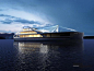 [Jolly Roger Mega-yacht] 项目名称：Jolly Roger Mega-yacht建筑师： palomba serafini associati65m长的豪华游轮布局由米兰建筑师 palomba serafini associati 设计。项目流线形体优雅、大方，轻型的支撑系统减轻体量总重量，并可以放手设置较大的窗口。开放灵活的布局释放了更多可观景观，拉近了游轮上的人同自然和海洋的关系。