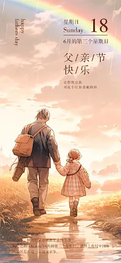 父亲节海报设计简洁大气