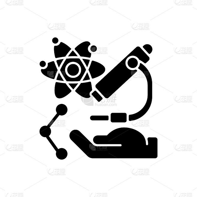 科研黑色象形图标