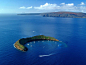 The Molokini crater in Hawaii
